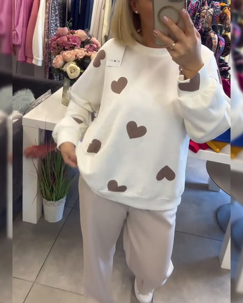 Mila | Jumper in cotton blend with hearts