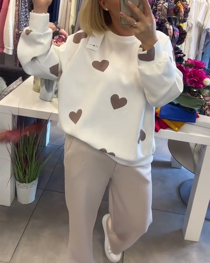 Mila | Jumper in cotton blend with hearts