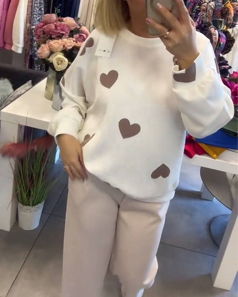 Mila | Jumper in cotton blend with hearts